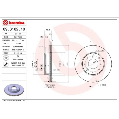 BREMBO Bremsscheibe PRIME LINE