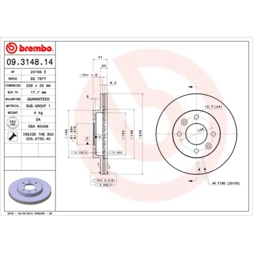 BREMBO Bremsscheibe PRIME LINE