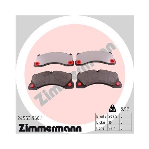 ZIMMERMANN Bremsbelagsatz, Scheibenbremse rd:z