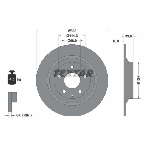 TEXTAR Bremsscheibe PRO