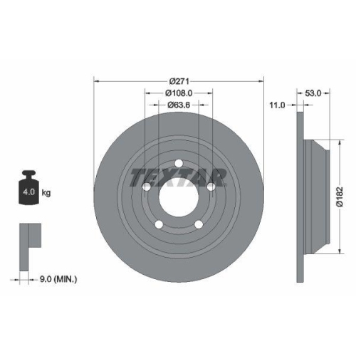 TEXTAR Bremsscheibe PRO