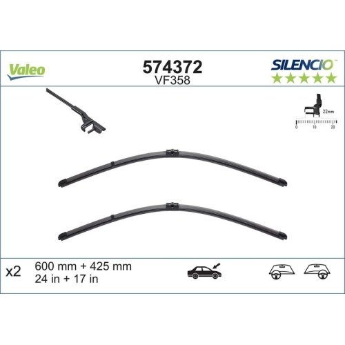 VALEO Wischblatt SILENCIO FLAT BLADE SET