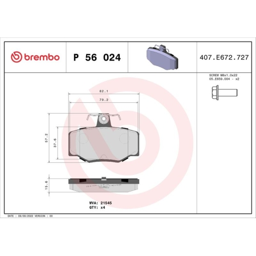 BREMBO Bremsbelagsatz, Scheibenbremse PRIME LINE