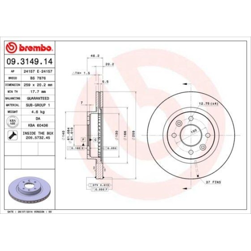 BREMBO Bremsscheibe PRIME LINE