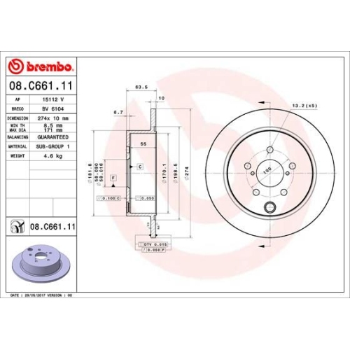 BREMBO Bremsscheibe PRIME LINE - UV Coated