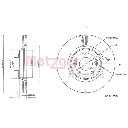 METZGER Bremsscheibe GREENPARTS