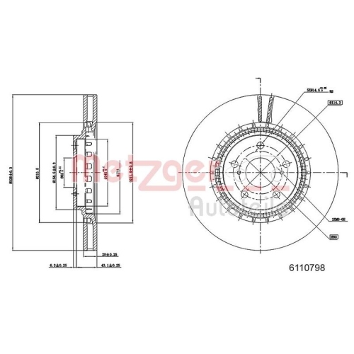 METZGER Bremsscheibe GREENPARTS