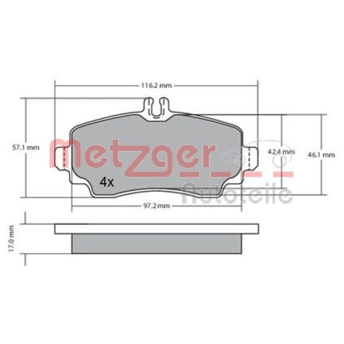 METZGER Bremsbelagsatz, Scheibenbremse