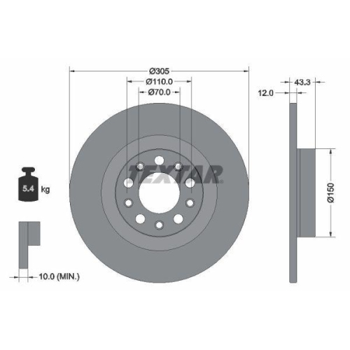TEXTAR Bremsscheibe PRO