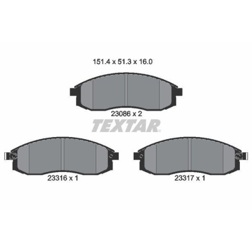 TEXTAR Bremsbelagsatz, Scheibenbremse