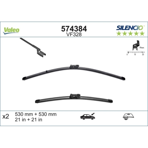 VALEO Wischblatt SILENCIO FLAT BLADE SET