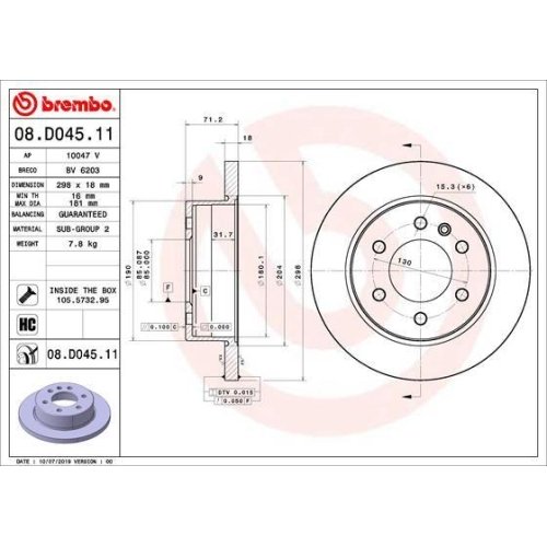 BREMBO Bremsscheibe PRIME LINE - UV Coated