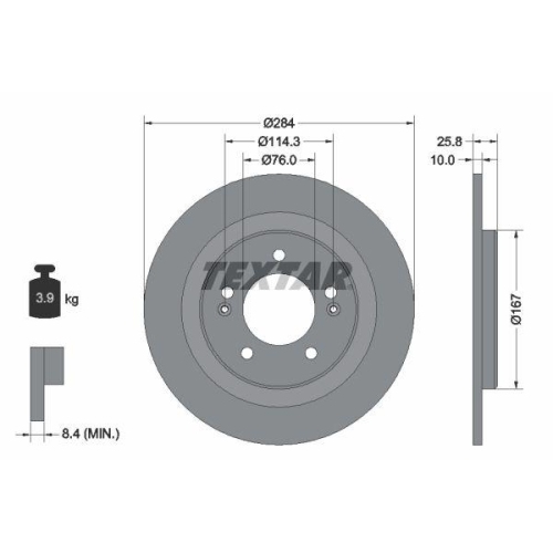 TEXTAR Bremsscheibe PRO
