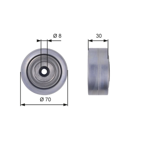 GATES Umlenk-/Führungsrolle, Keilrippenriemen DriveAlign™