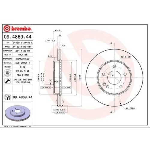 BREMBO Bremsscheibe PRIME LINE - UV Coated