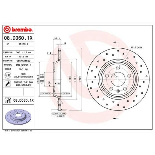 BREMBO Bremsscheibe XTRA LINE - Xtra