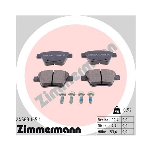 ZIMMERMANN Bremsbelagsatz, Scheibenbremse