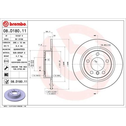 BREMBO Bremsscheibe PRIME LINE - UV Coated