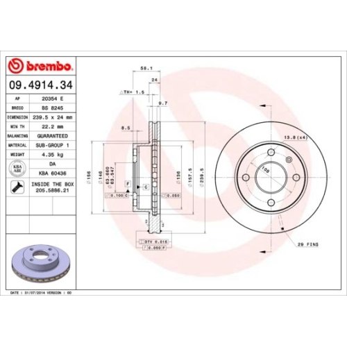 BREMBO Bremsscheibe PRIME LINE