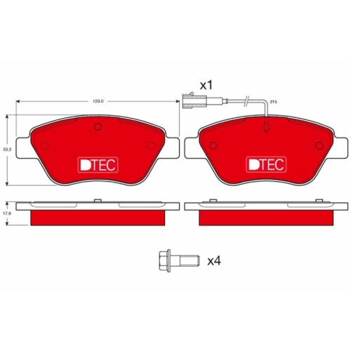 TRW Bremsbelagsatz, Scheibenbremse DTEC COTEC