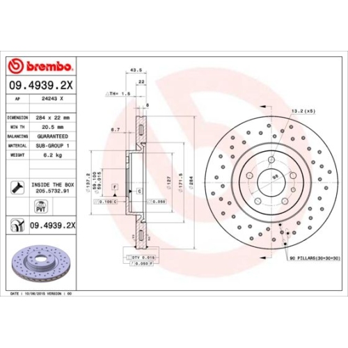 BREMBO Bremsscheibe XTRA LINE - Xtra