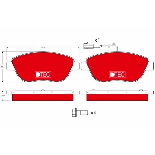 TRW Bremsbelagsatz, Scheibenbremse DTEC COTEC