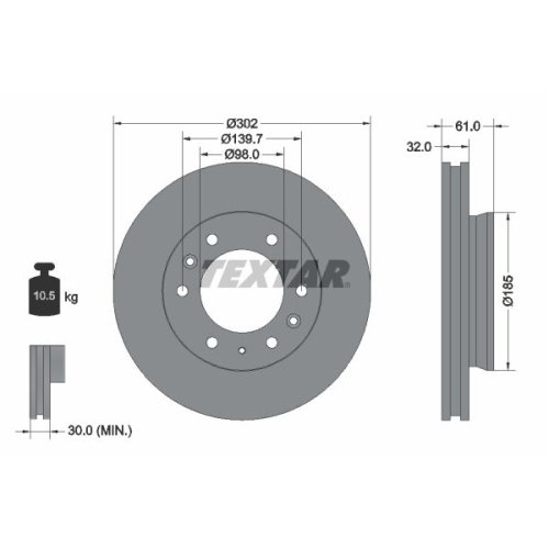 TEXTAR Bremsscheibe PRO