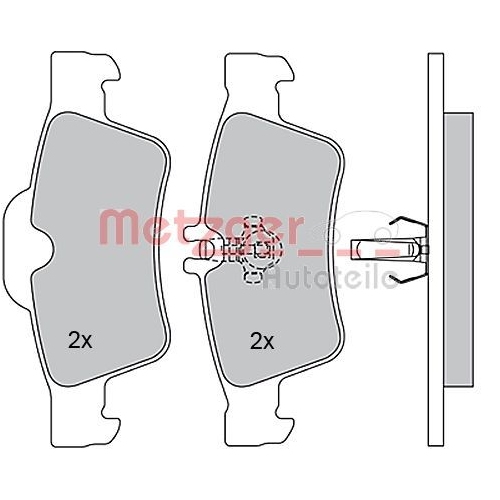 METZGER Bremsbelagsatz, Scheibenbremse GREENPARTS