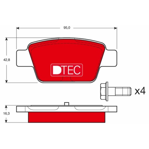 TRW Bremsbelagsatz, Scheibenbremse DTEC COTEC