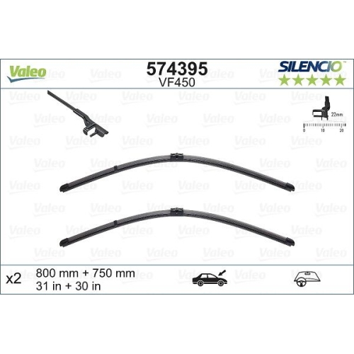 VALEO Wischblatt SILENCIO FLAT BLADE SET