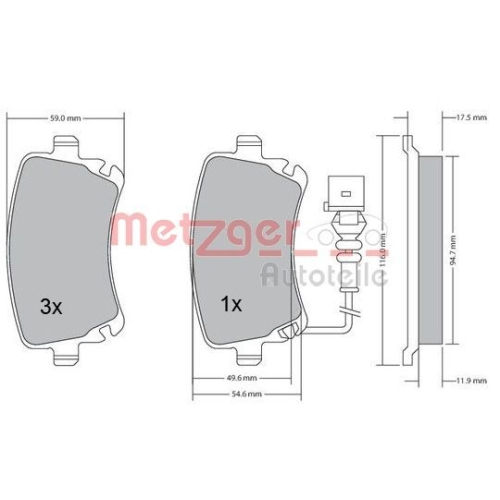METZGER Bremsbelagsatz, Scheibenbremse