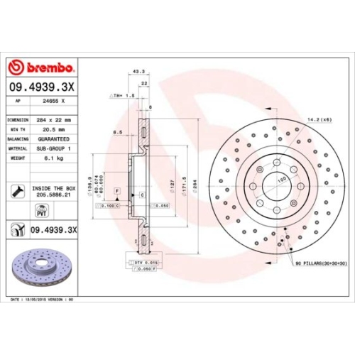 BREMBO Bremsscheibe XTRA LINE - Xtra