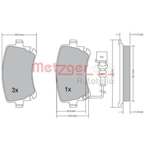 METZGER Bremsbelagsatz, Scheibenbremse