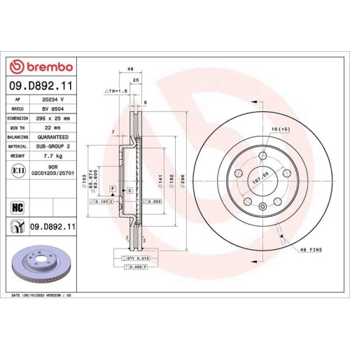 BREMBO Bremsscheibe PRIME LINE - UV Coated