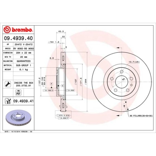 BREMBO Bremsscheibe PRIME LINE - UV Coated