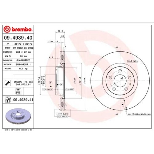 BREMBO Bremsscheibe PRIME LINE - UV Coated