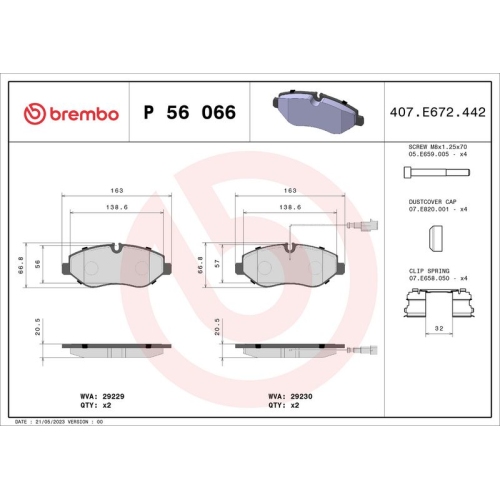 BREMBO Bremsbelagsatz, Scheibenbremse PRIME LINE