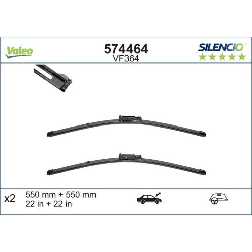 VALEO Wischblatt SILENCIO FLAT BLADE SET