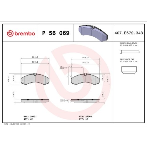 BREMBO Bremsbelagsatz, Scheibenbremse PRIME LINE