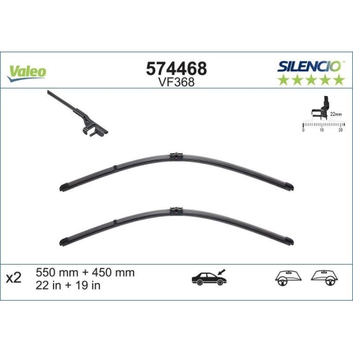 VALEO Wischblatt SILENCIO FLAT BLADE SET