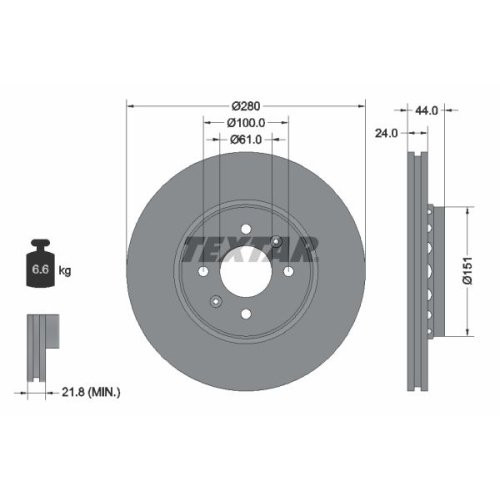 TEXTAR Bremsscheibe PRO