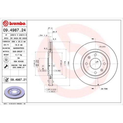 BREMBO Bremsscheibe PRIME LINE - UV Coated