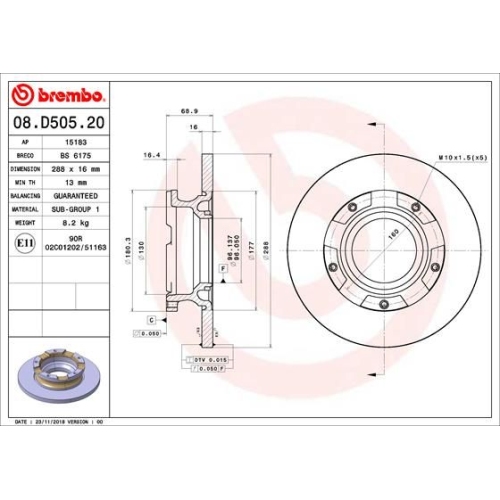 BREMBO Bremsscheibe PRIME LINE