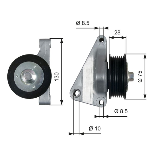 GATES Umlenk-/Führungsrolle, Keilrippenriemen DriveAlign™