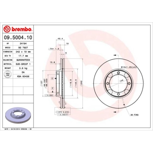 BREMBO Bremsscheibe PRIME LINE