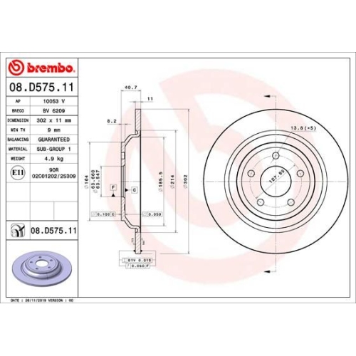 BREMBO Bremsscheibe PRIME LINE - UV Coated