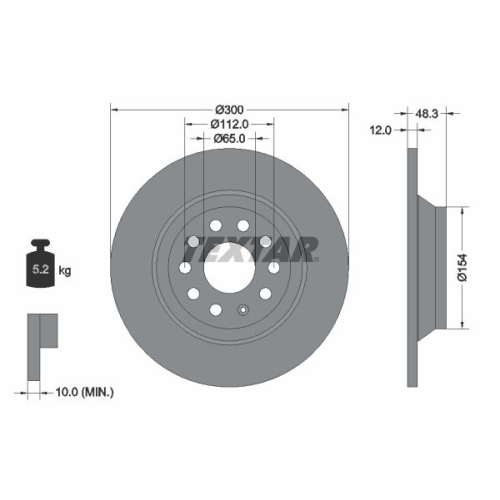 TEXTAR Bremsscheibe PRO