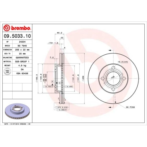 BREMBO Bremsscheibe PRIME LINE