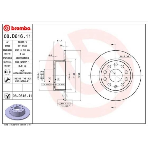 BREMBO Bremsscheibe PRIME LINE - UV Coated