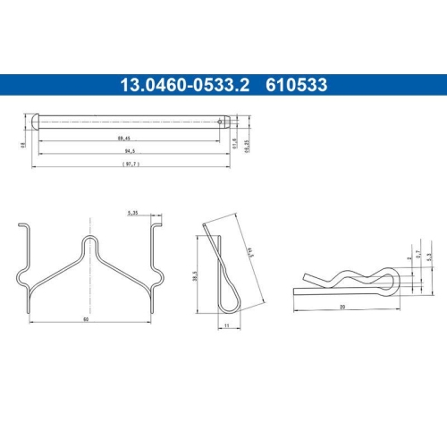 ATE Zubeh&ouml;rsatz, Scheibenbremsbelag